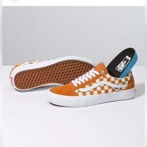 Vans Old Skool Pro Sneakers - Gold Oak Checkerboard